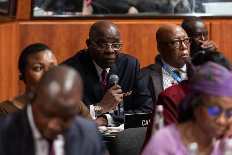 Intervention by H.E. Medi Moungui, Deputy Permanent Representative of Cameroon. Photo: WFP/ Matteo Minnella