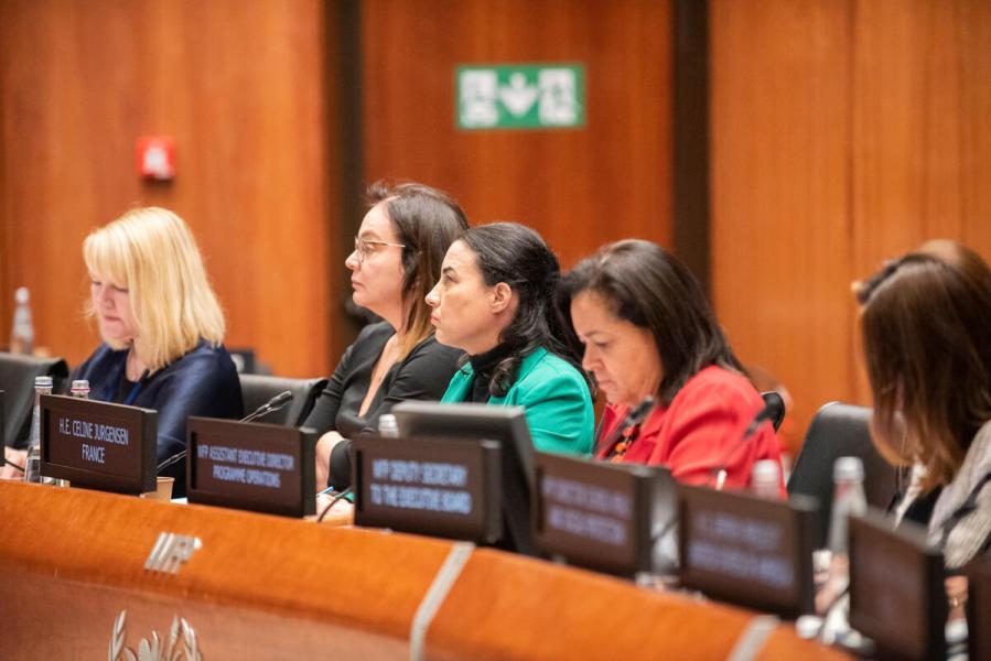 In the photo: intervention by H.E. Ms. Tanja Grén, Minister Counsellor and Permanent Representative of Finland. "The School Meals Coalition: status and what’s next" Side event on the margins of the Second Regular Session of the Executive Board (EB.2/2024). Photo credit: WFP/Daria Addabbo