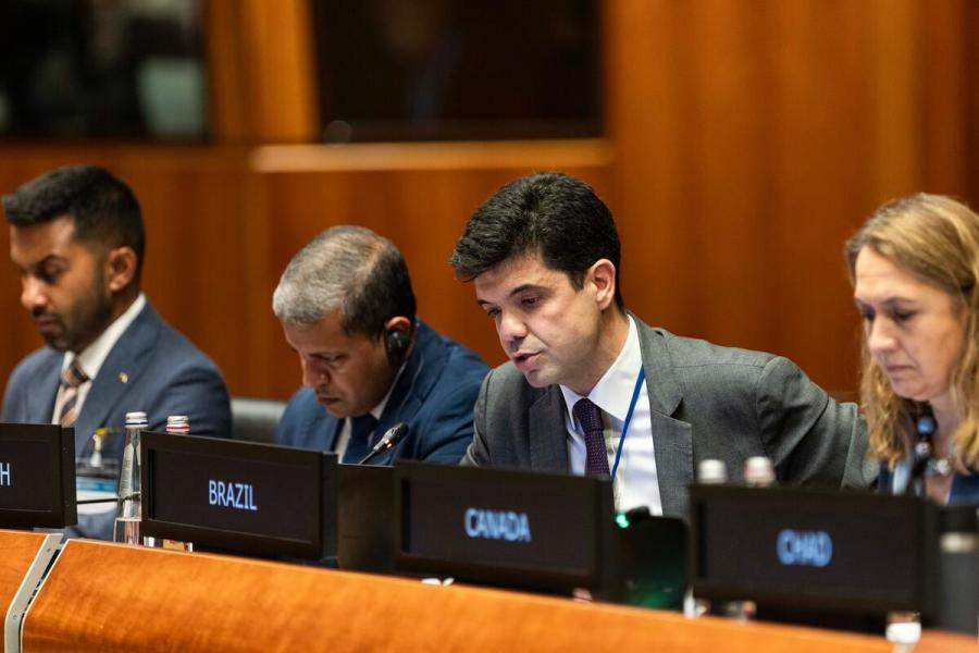 tervention by H.E. Vicente Bezerra, Counsellor, Alternate Permanent Representative of Brazil. Please credit: WFP/Matteo Minnella