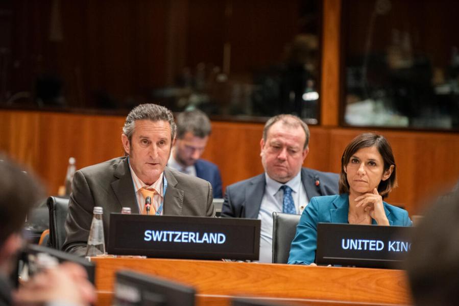 In the photo: intervention by Mr. Yves Francis Guinand, Counsellor and Alternate Permanent Representative Switzerland. Photo credit: WFP/Daria Addabbo