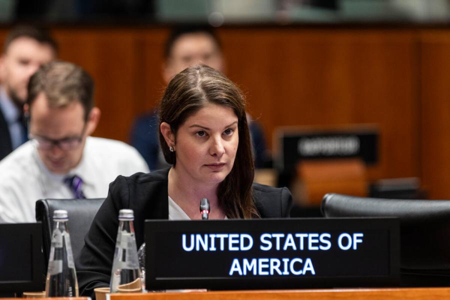 In the photo: intervention by the delegation of USA. Please credit: WFP/Matteo Minnella