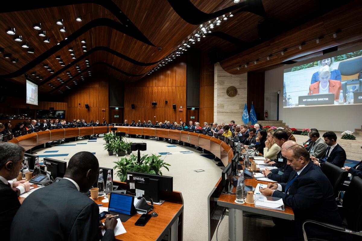 A view of the auditorium at the 2023 second regular session of the Executive Board. Photo: WFP/Matteo Minella