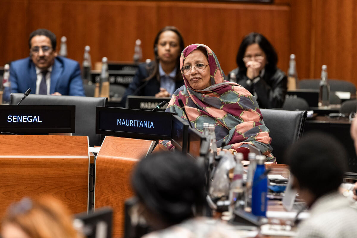 In the photo: intervention by H.E. Mme Fatimetou Mahfoudh Ould Khattrey, Food Security Commissioner of Mauritania. Photo: © WFP/Matteo Minnella 