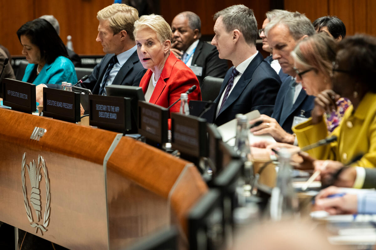 Ms. Cindy McCain, Executive Director of the World Food Programme, delivers her opening remarks. © WFP/Matteo Minnella