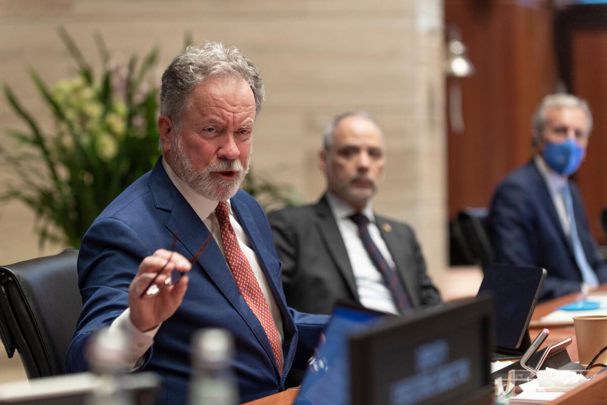 Mr. David Beasley, Executive Director of the Word Food Programme, delivers his opening speech. Photo: WFP/Rein Skullerud.