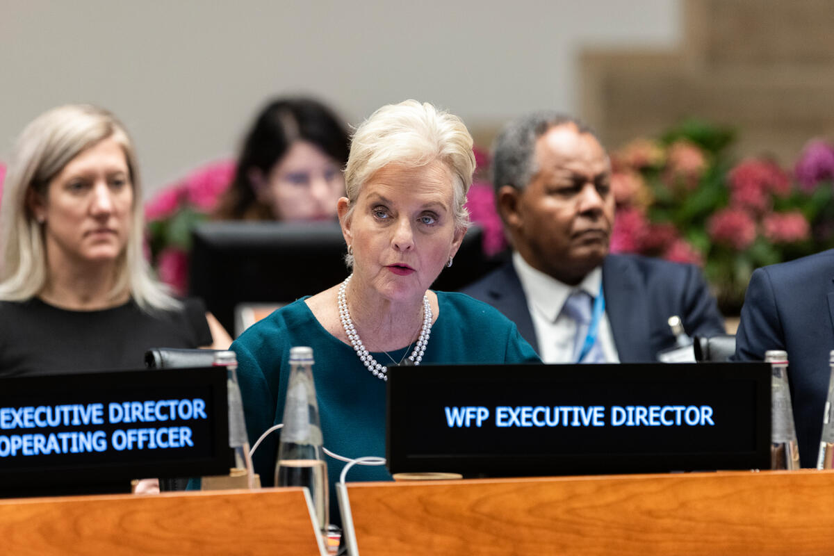 Opening remarks by Ms. Cindy H. McCain, Executive Director, World Food Programme. Photo: WFP/Matteo Minnella