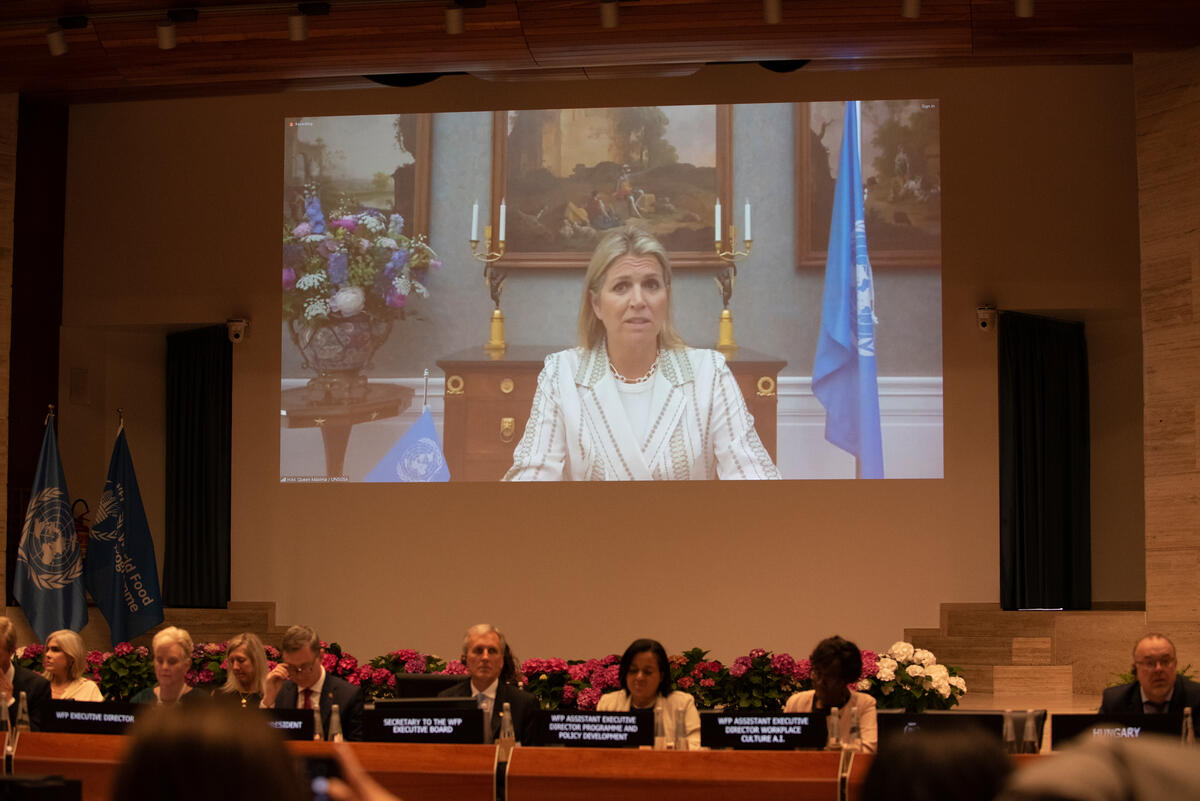 Special address by Her Majesty Queen Máxima of the Netherlands, United Nations Secretary-General's Special Advocate for Inclusive Finance for Development. Photo: © WFP/Daria Addabbo